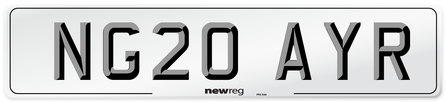 NG20 AYR Number Plate from New Reg